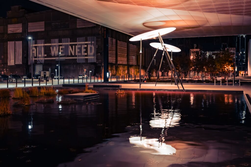 Belval industrial heritage district in Esch-sur-Alzette at night